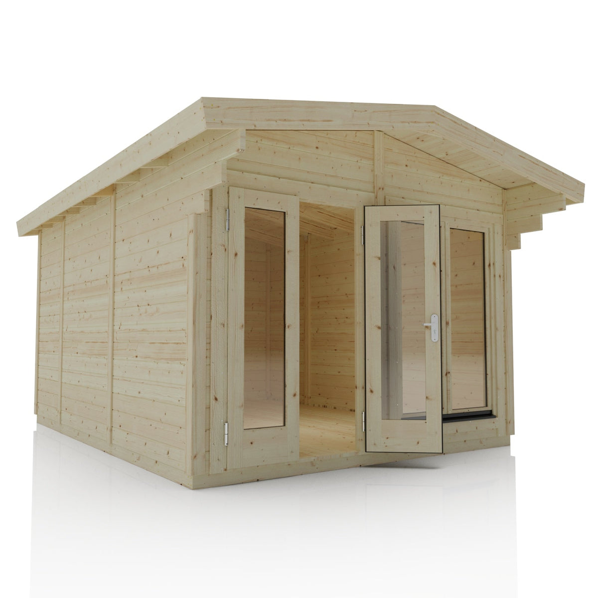 Cabin with Full glass double door and double window