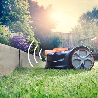 LawnMaster OcuMow® 16 Drop and Mow Robot Lawnmower with MX 24V 4.0Ah lithium battery and fast charger. No Boundary Wire