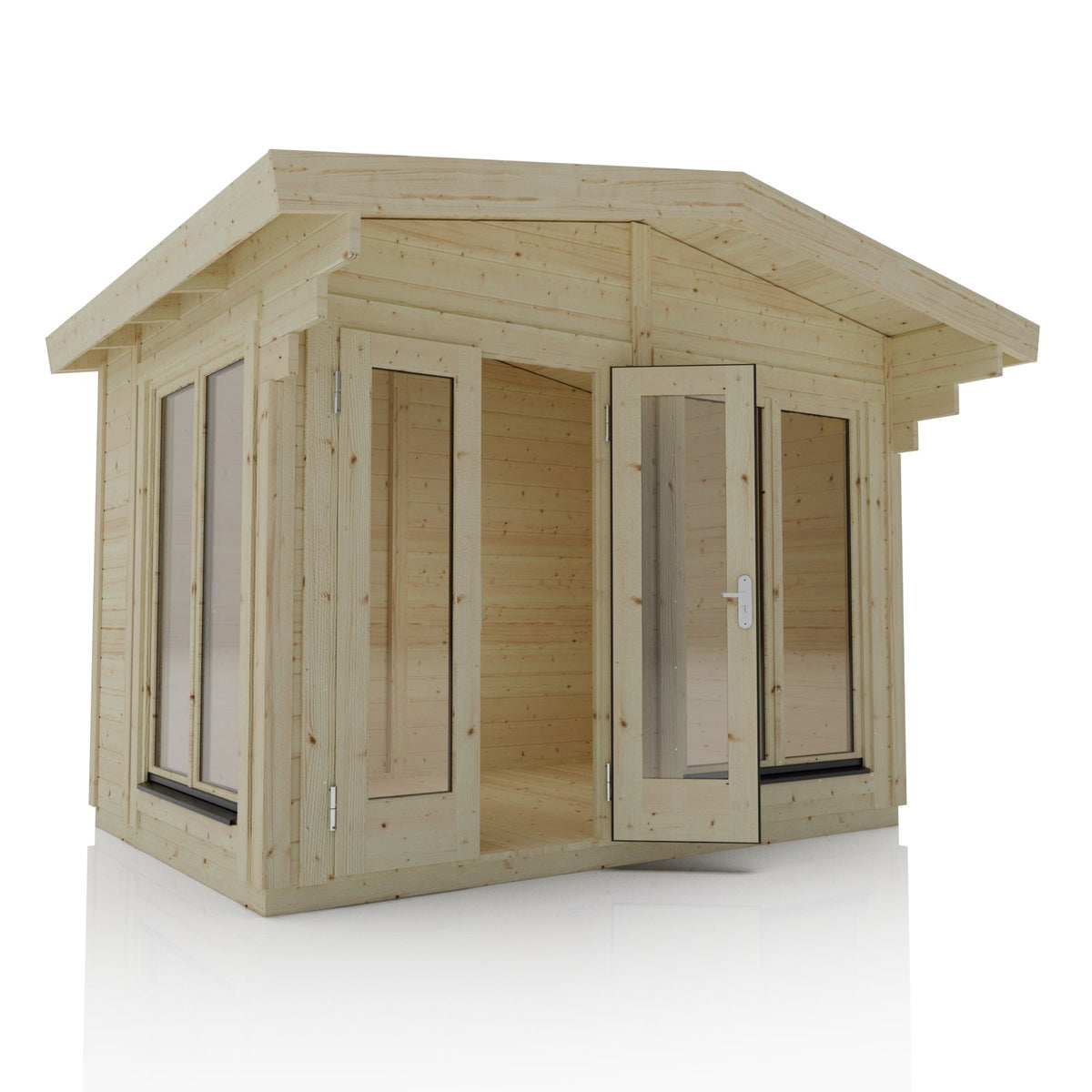 Cabin with Full glass double door 2x double windows