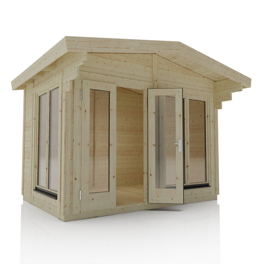 Cabin with Full glass double door 2x double windows
