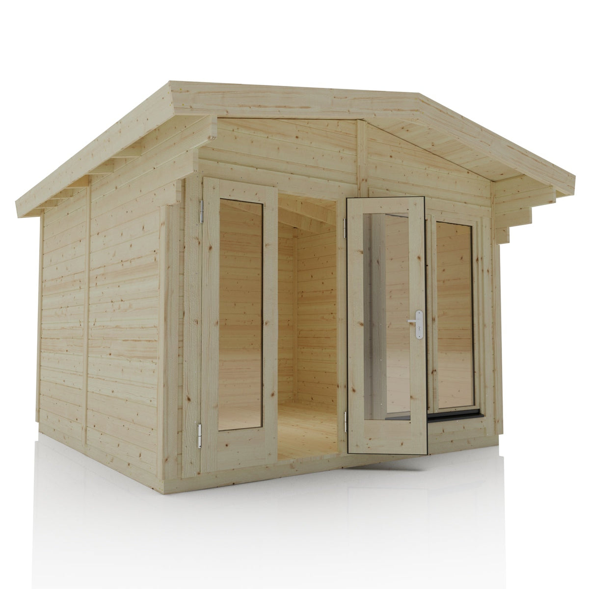 Cabin with Full glass double door and double window